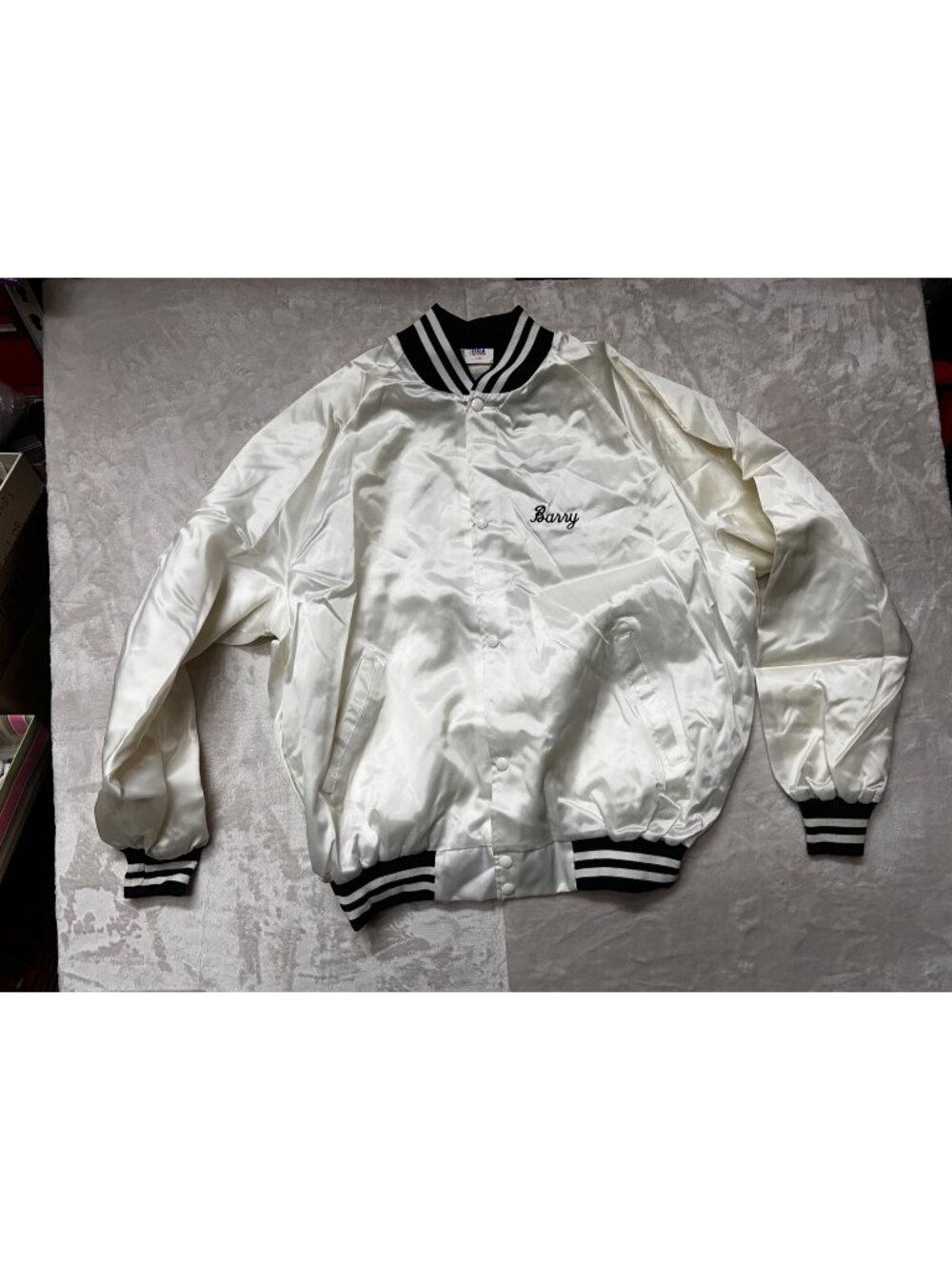 Vintage Westark Seattle 1990 Satin Jacket 2XL White Space Needle Souvenir USA